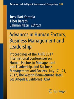 cover image of Advances in Human Factors, Business Management and Leadership